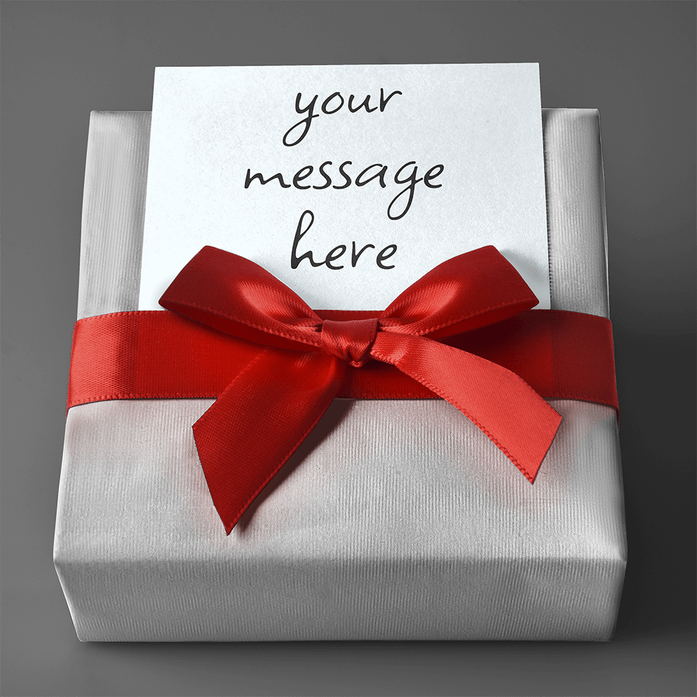 ShineOn Fulfillment gift wrap with personalized message, featuring elegant wrapping paper and custom message for special occasions.